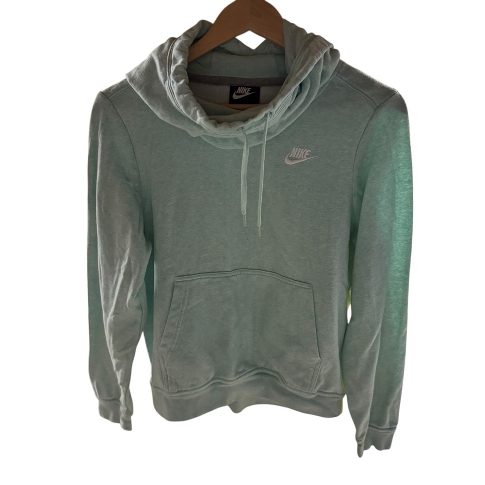 Nike hooded cowl neck light green sweatshirt size small